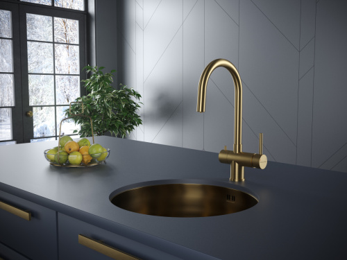 Смеситель для кухни Paulmark HELLER He213218-BG на мойку золото - фото 2